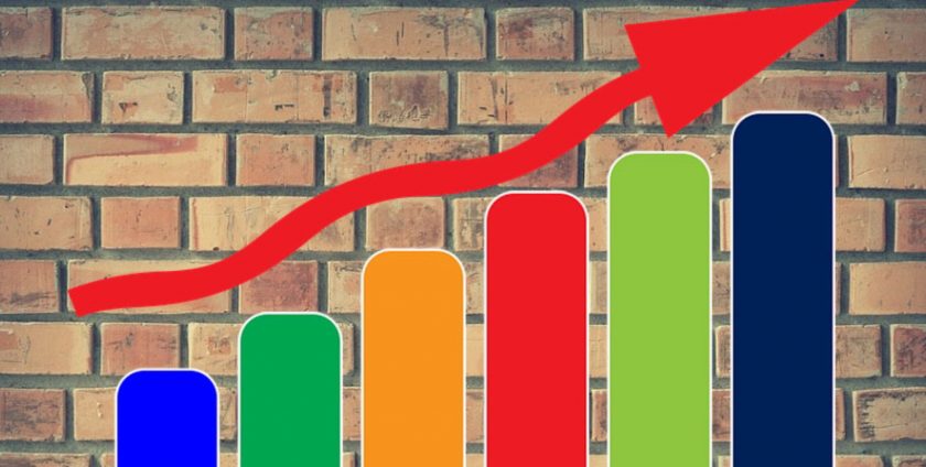 Colourful upward growth chart for autumn budget blog