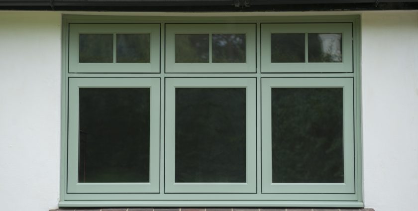 External view of Profix windows in 'chartwell green' colour