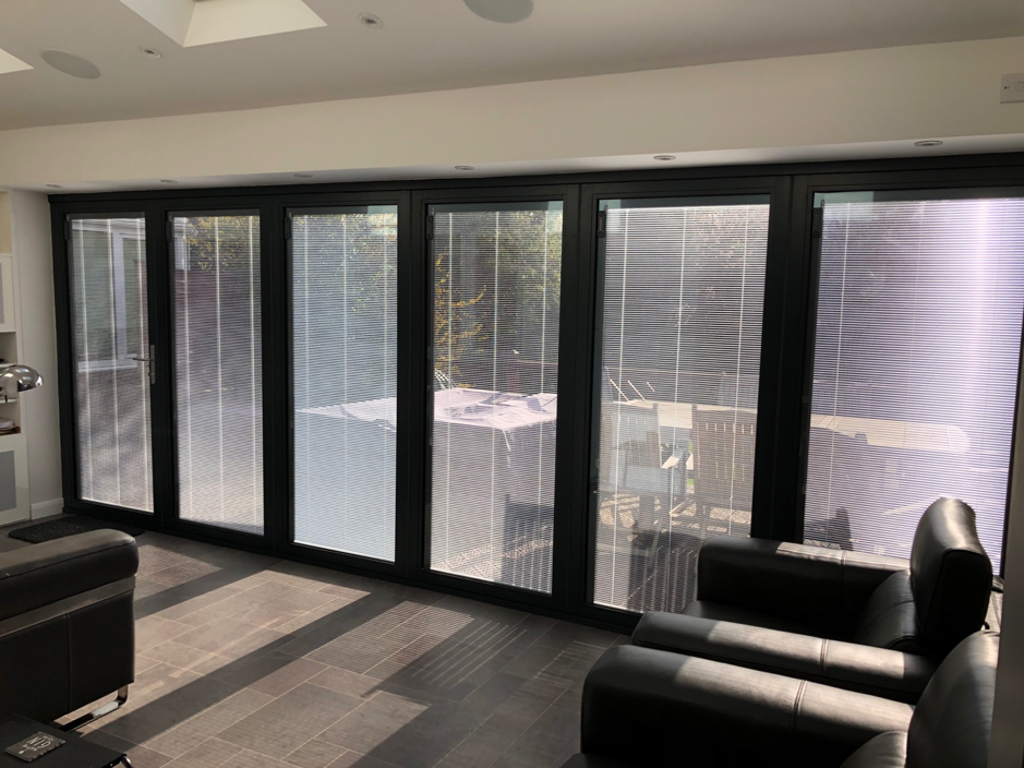 Sliding patio doors in home